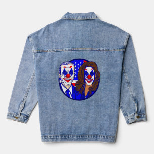joe biden kamala harris clowns funny denim jacket