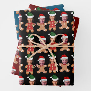 Joe Biden Kamala Harris Custom Face Gingerbread Wrapping Paper Sheets