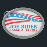 Joe Biden Kamala Harris for America 2024 Election Belt Buckle<br><div class="desc">Joe Biden Kamala Harris American Flag belt buckle for the democratic party candidates. Vote democrat in the 2024 election to pick Biden for president. Cool American flag design for the presidential election. Red,  white,  and blue with cute stars.</div>