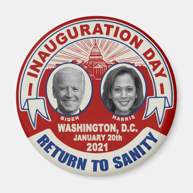 Joe Biden Kamala Harris Inauguration Day Souvenir Magnet (Front)