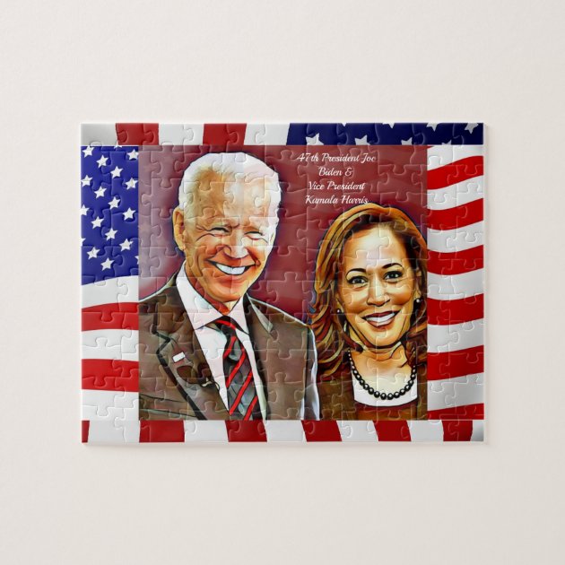 1000 Piece Biden And Harris Commemorative Puzzle - Modern Art Portrait With American Flag Background - View #11