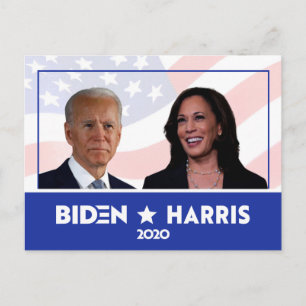JOE BIDEN KAMALA HARRIS PHOTO Speech 2020 Postcard