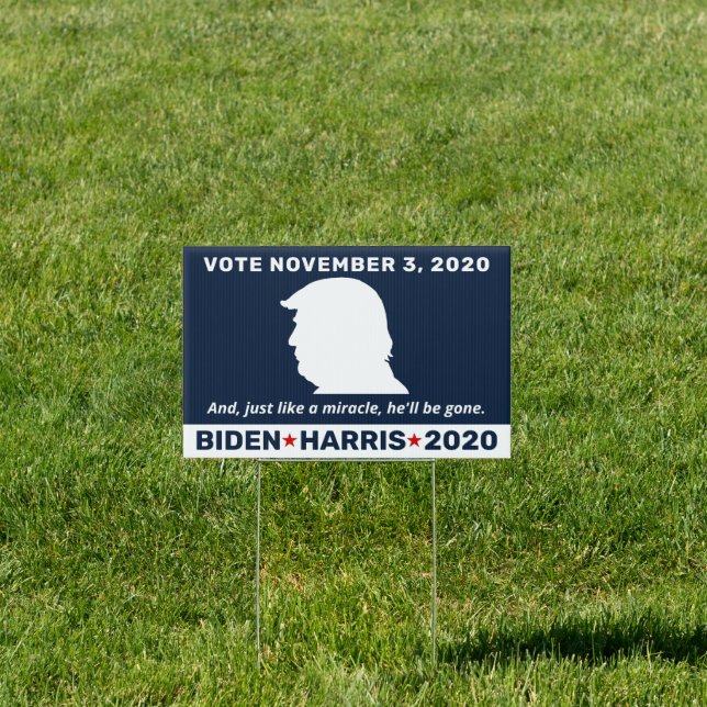 Joe Biden Kamala Harris Vote Blue Anti-Trump Yard Sign (Insitu)