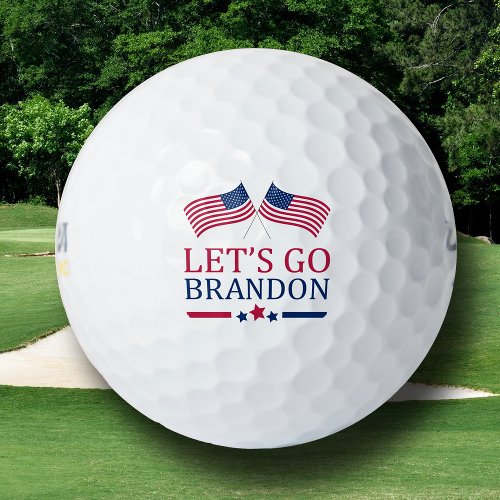 Joe Biden Lets Go Brandon USA Stars Flag Golf Balls