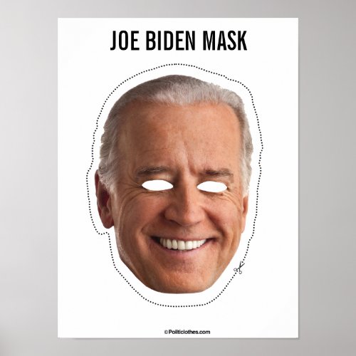 Joe Biden Mask Cutout Poster