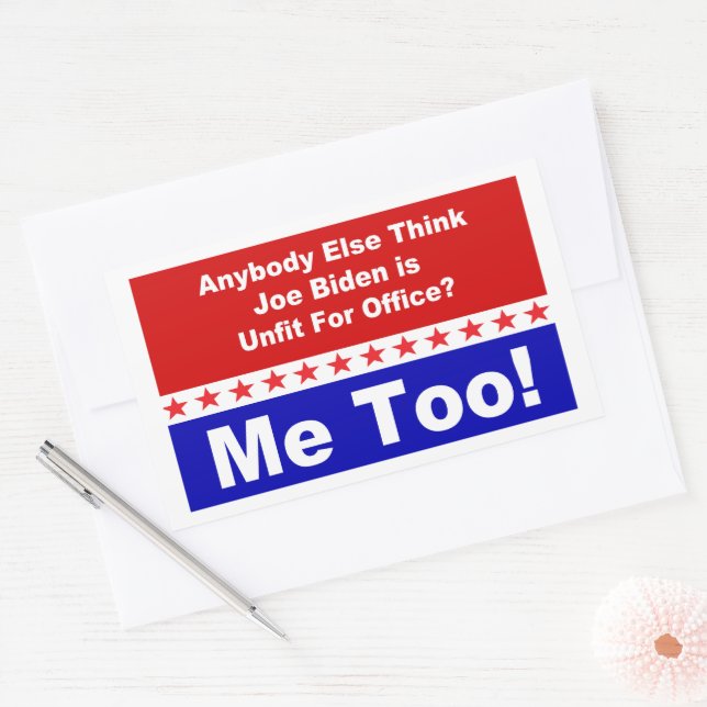Joe Biden Me Too! Rectangular Sticker (Envelope)