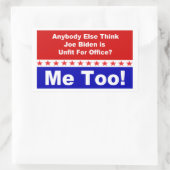 Joe Biden Me Too! Rectangular Sticker (Bag)
