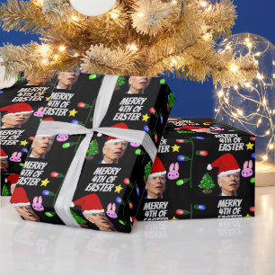 JOE BIDEN MERRY 4TH OF EASTER CHRISTMAS  WRAPPING PAPER