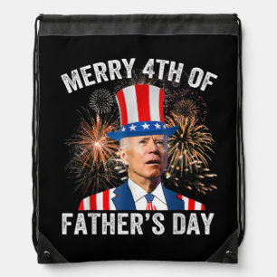 Joe Biden Merry 4th Of Father's Day Funny 4th Of J Drawstring Bag