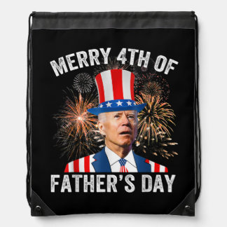 Joe Biden Merry 4th Of Father's Day Funny 4th Of J Drawstring Bag