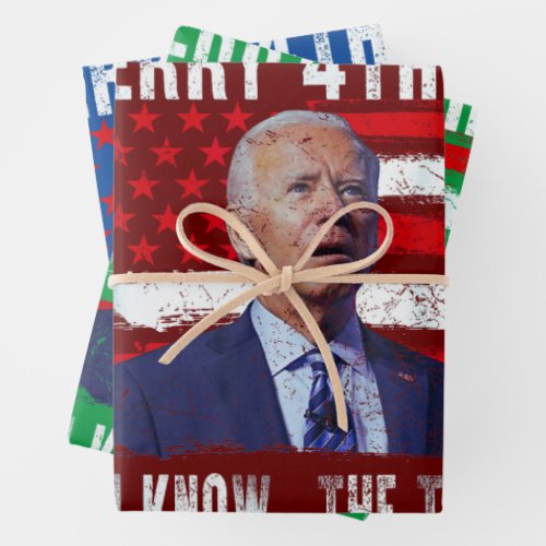 Joe Biden Merry 4th of You KnowThe Thing Gift Wrapping Paper Sheets