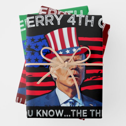 Joe Biden Merry 4th Of You Know The Thing Wrapping Paper Sheets