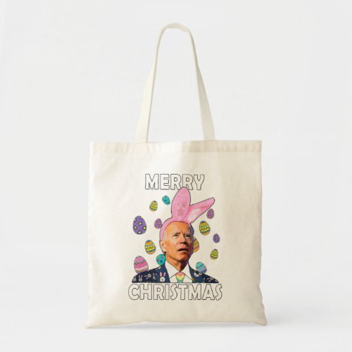 Joe Biden Merry Christmas Confused Easter Daypng Tote Bag