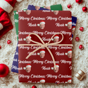 Joe Biden Merry Christmas Custom Name Trendy Wrapping Paper Sheets