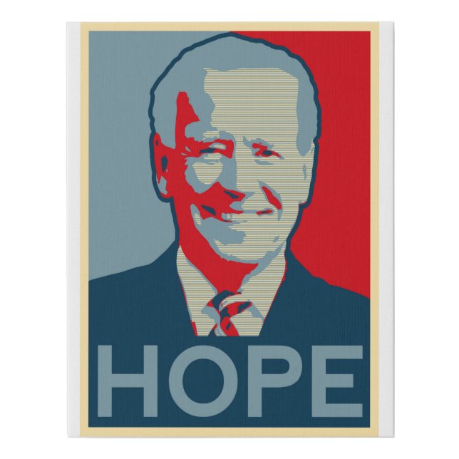 Joe Biden Minimalist Portrait Faux Canvas Print (Front)