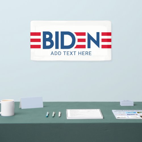 Joe Biden _ modern red stripes and blue name Banne Banner
