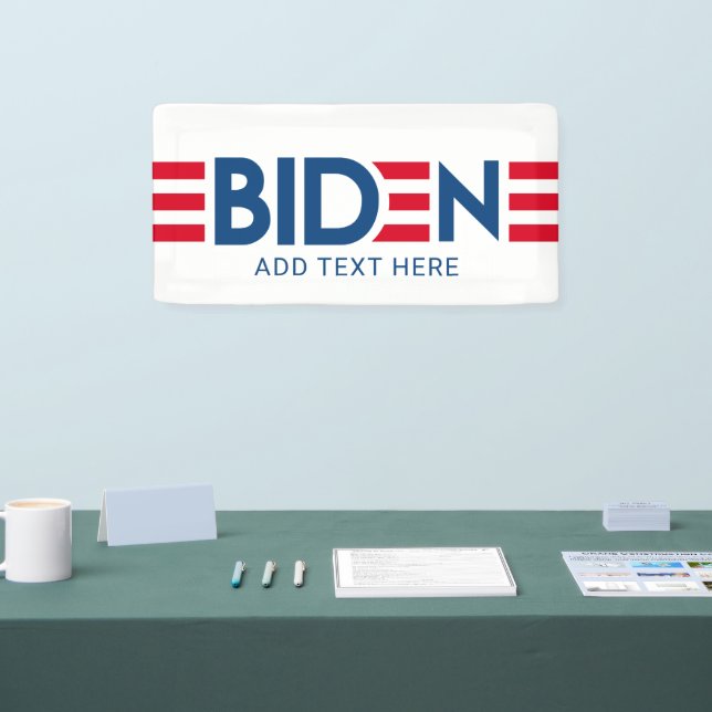 Joe Biden - modern red stripes and blue name Banne Banner (Tradeshow)