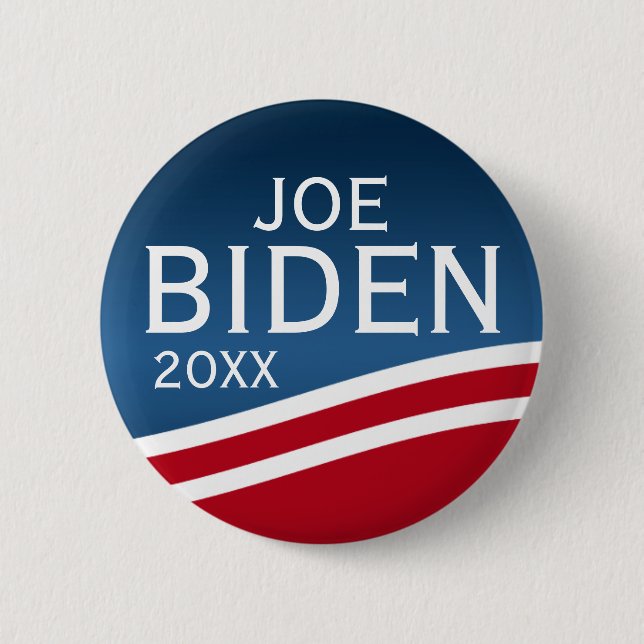 Joe Biden - Modern Wave Design Button (Front)
