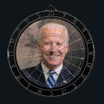 Joe Biden Official Portrait Dart Board<br><div class="desc">This dart board will certainly spark up the party, and may lead to some political "discussions", but is fun anyway! It features the official government portrait of President Joe Biden within a black circle frame. A thin silver gray circle line border on the black frame adds extra interest and a...</div>