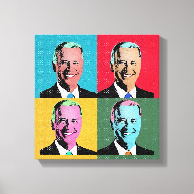 Joe Biden Pop Art Painting Canvas Print (Front)