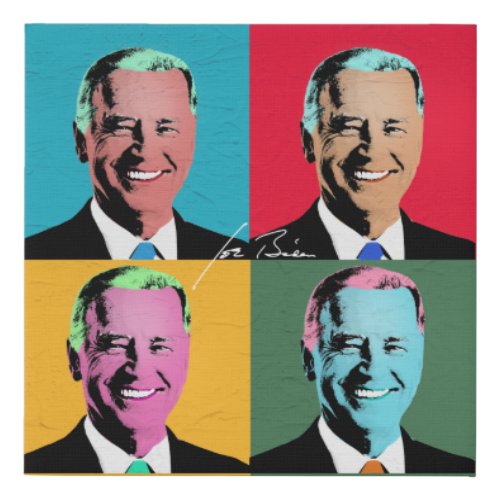 Joe Biden Pop Art Painting Faux Canvas Print
