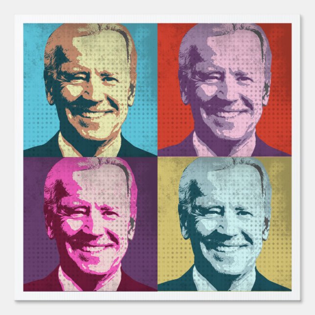 Joe Biden Pop Art Portrait Sign (Front)