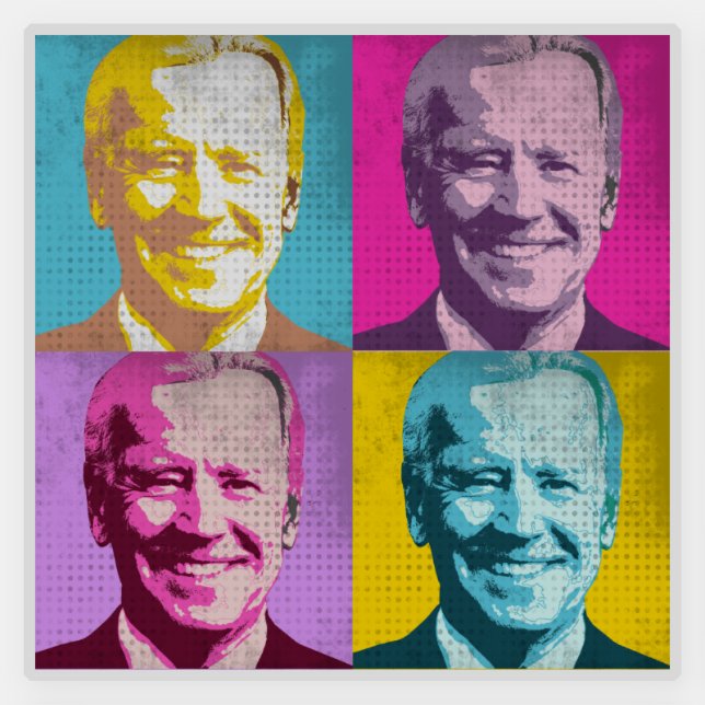 Joe Biden Pop Art Portrait Sticker (Front)