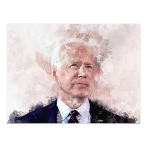 Joe Biden portrait in watercolor Photo Print