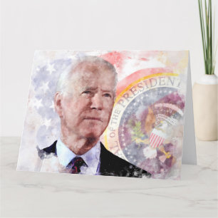 Joe Biden portrait, President of the United States Thank You Card
