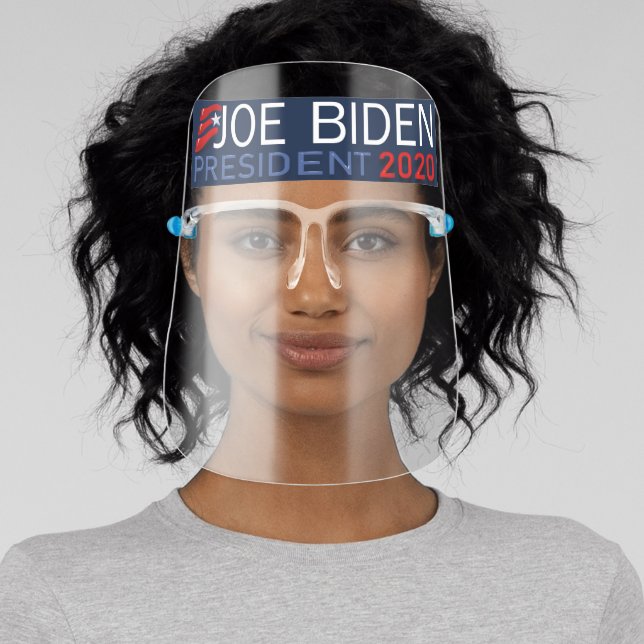 Joe Biden President 2020 Election Red Blue Text Face Shield (Insitu)