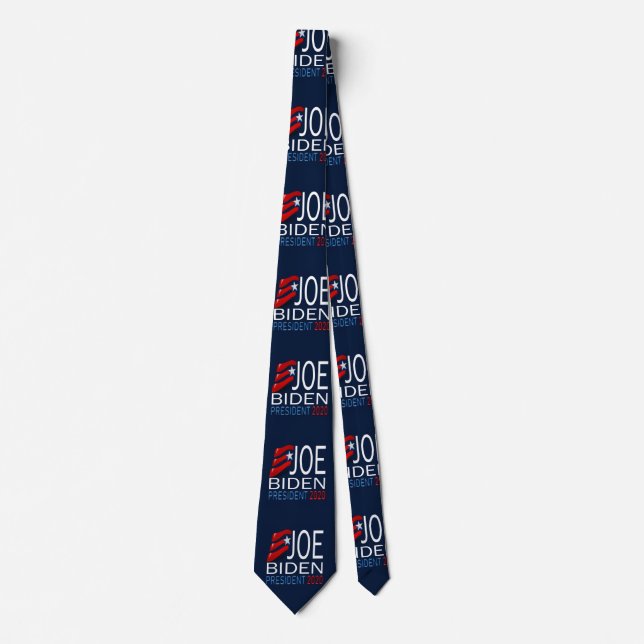 Joe Biden President 2020 Election Red Blue Text Neck Tie (Front)