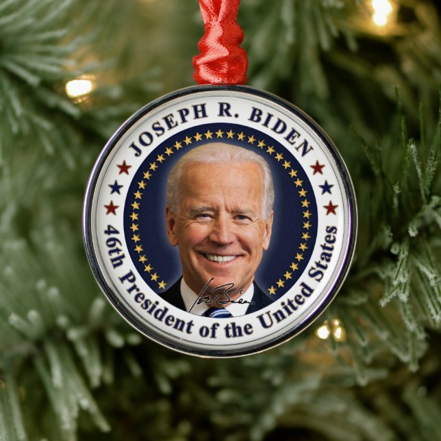 Joe Biden President Inauguration Day Souvenir Metal Ornament (Tree)