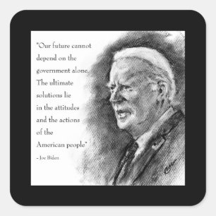 Joe Biden & Quote Square Sticker