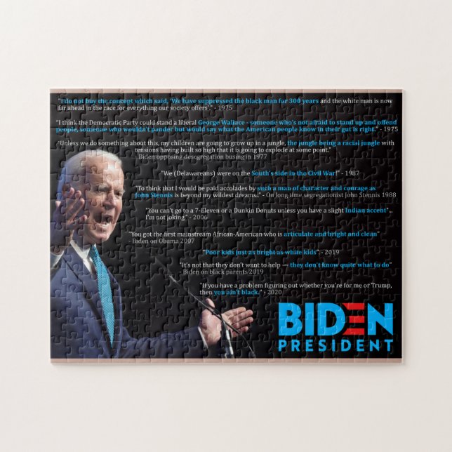 Joe Biden Quotes on Race Jigsaw Puzzle (Horizontal)