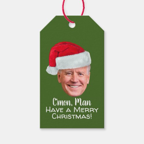 Joe Biden Santa Hat Cmon Man _ Merry Christmas Gift Tags