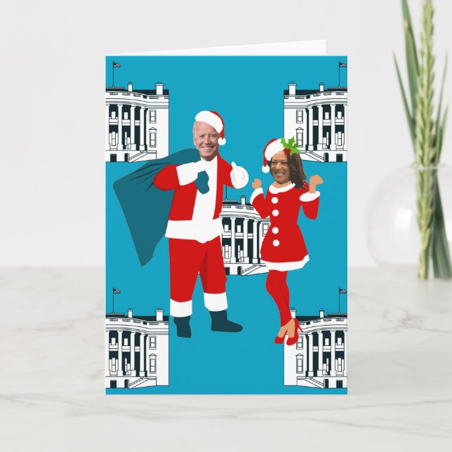joe biden santa kamala harris blue white house invitation (Front)