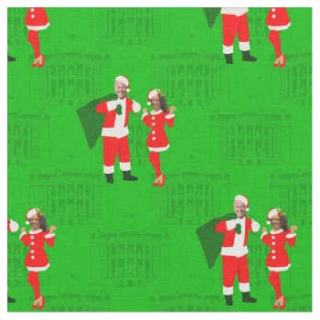 Joe Biden Santa Kamala Harris Christmas Fabric by funnychristmas at Zazzle