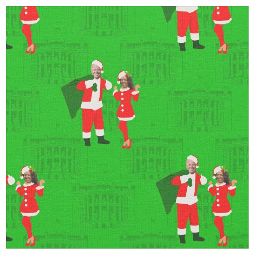 joe biden santa kamala harris christmas fabric