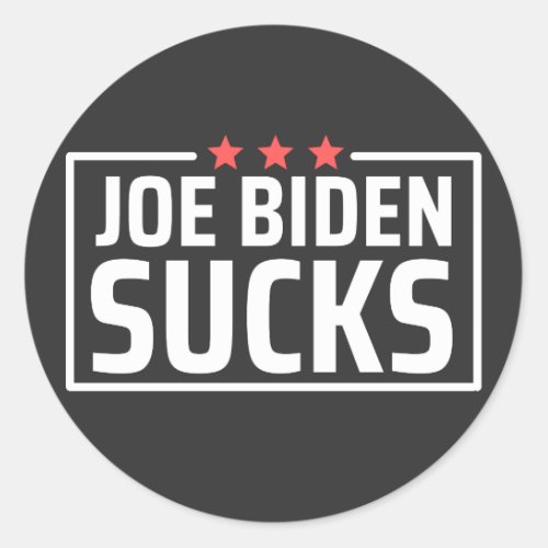 joe Biden Sucks Classic Round Sticker
