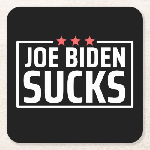 joe Biden Sucks Square Paper Coaster
