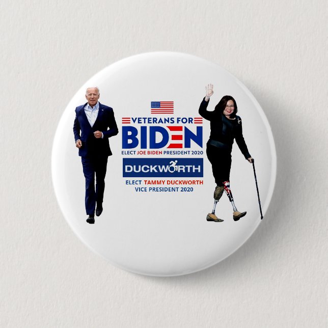 Joe Biden/ Tammy Duckworth 2020 Button (Front)