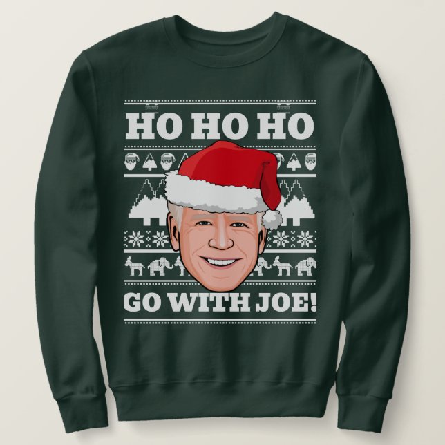 Joe Biden Ugly Christmas Sweater Go with Joe (Design Front)