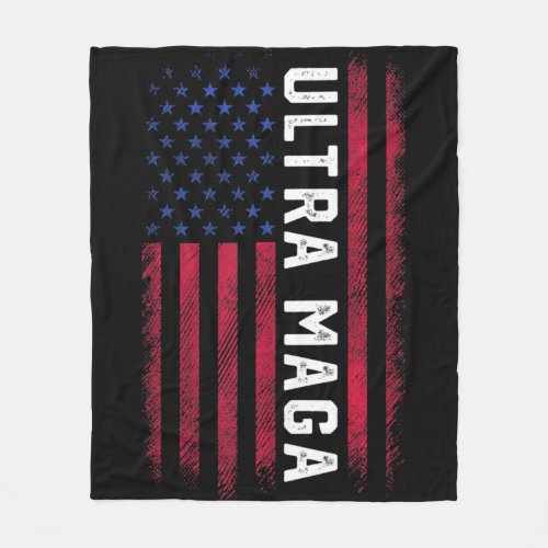 Joe Biden Ultra Maga Ultra Maga America Flag Fleece Blanket