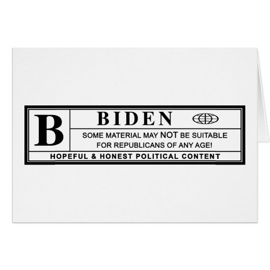 Joe Biden Warning Label Cards (Front Horizontal)
