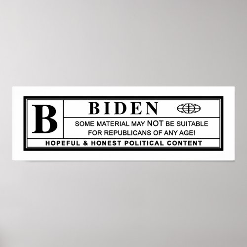 Joe Biden Warning Label Poster
