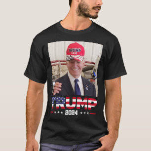 Joe Biden Wearing A Trump Hat T-Shirt