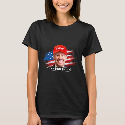 Joe Biden Wearing Hat Trump  T_Shirt