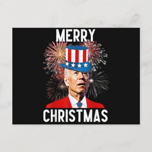 Joe Biden Xmas Merry Christmas For Funny 4th Of Ju Postcard