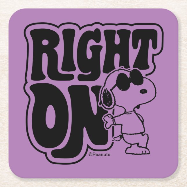Joe Cool - Right On Square Paper Coaster (Front)