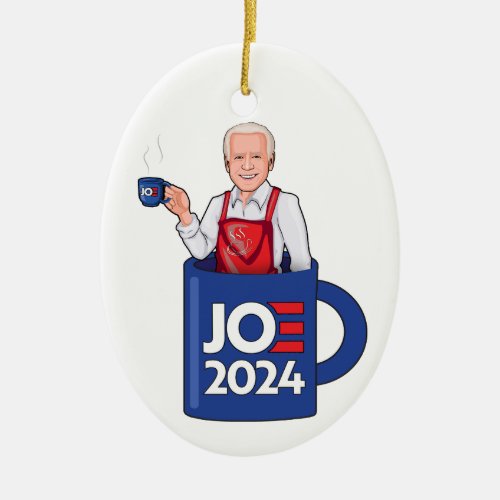 Joe in a Cup of Joe 2024 Ceramic Ornament